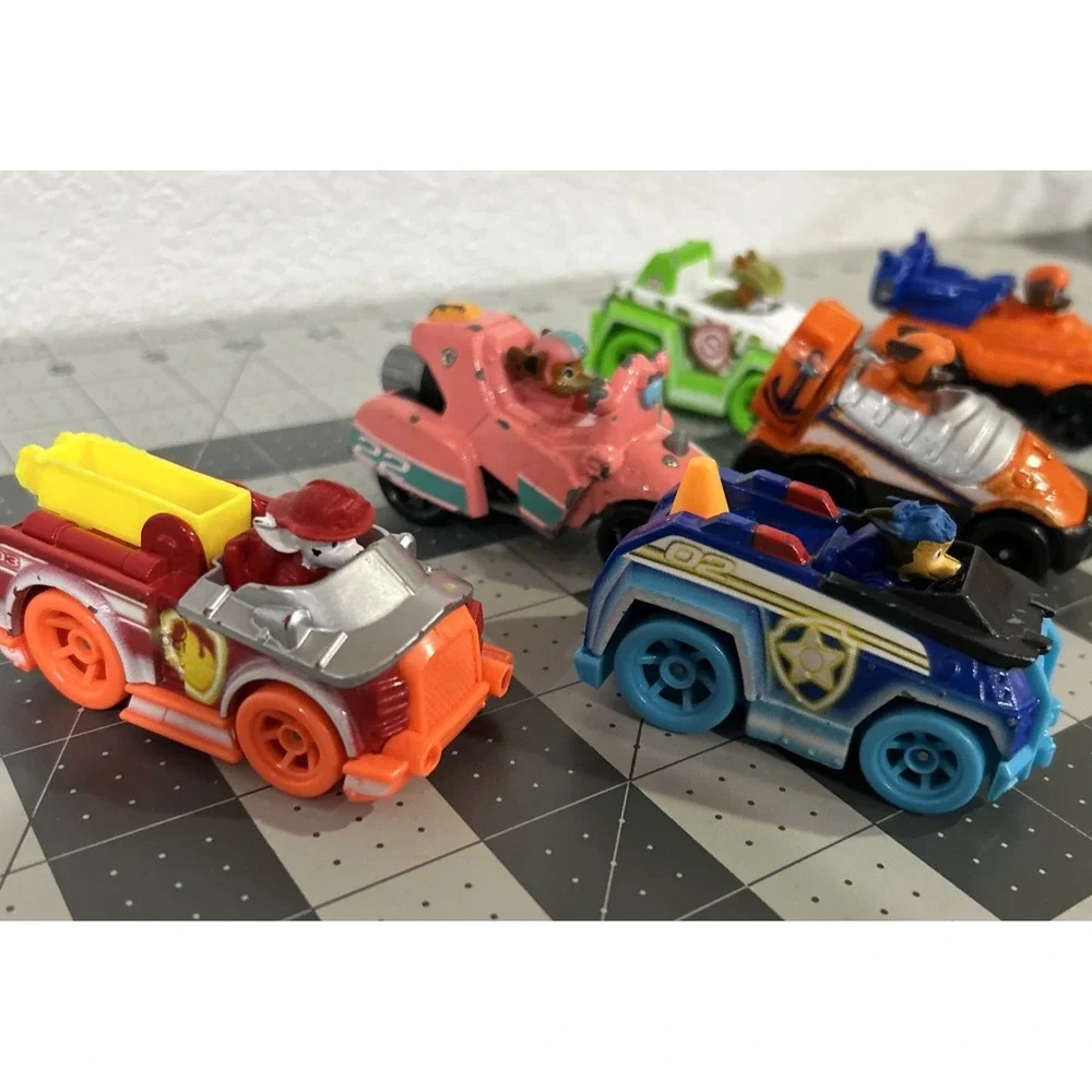 Paw Patrol Mighty Pups Super Paws Set TRUE METAL Car Assortment Lot of 6 toy car